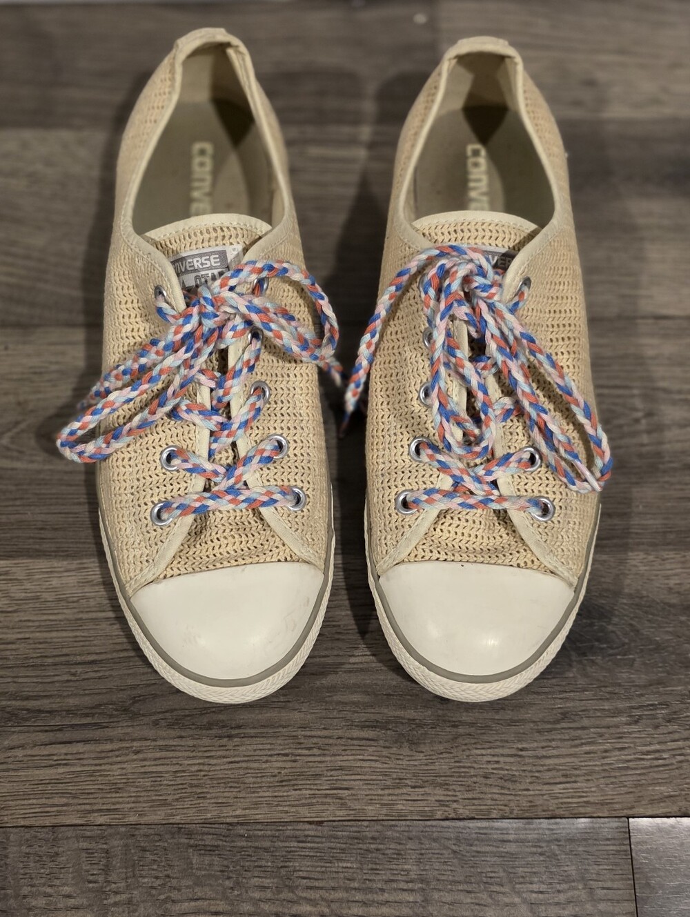 Converse All Star Women’s Size 9 Knit Low-Top Sneakers – Cream